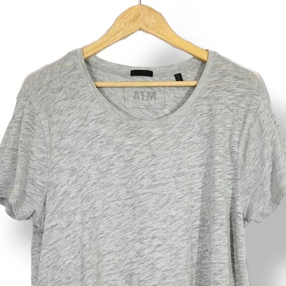 ATM Slub Jersey Boyfriend Crew Neck Tee in Heather Grey Size M/L - Picture 6 of 12
